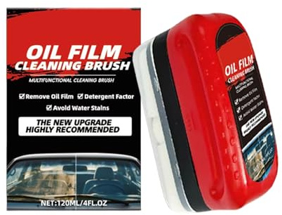Oil Film Remover Car | Glass Cleaning Brush | Car Glass Oil Film Cleaning Brush for Windshield | Powerful Anti-Fog Glass Cleaner for Cars