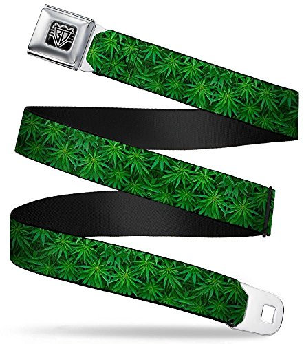 Buckle Down Herren Seatbelt Belt Weed XL Gürtel, Mehrfarbig, 81 cm/ 132 cm