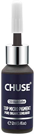 CHUSE Pigmentos para cejas PMU de 0,4 oz/12 ml (café negro T201)