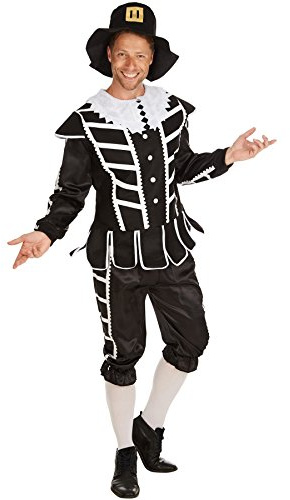 dressforfun Herrenkostüm Musketier | Langarm-Oberteil, 7/8 Hose und Weste | Outfit im Stil des 17. Jahrhunderts | romantisches Erscheinungsbild durch Hut und Kniestrümpfe (XL)