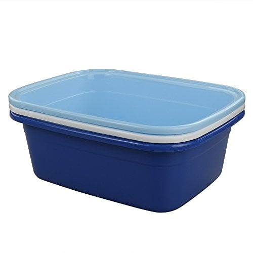 Fosly Set of 3 Washing up Bowl Large Rectangular, Kitchen Basin Wash Bowl Plastic