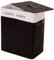 Wäschekorb HWC-C21, Laundry Wäschebox Wäschesammler Wäschebehälter, Bambus 2 Fächer 63x55x34cm 100l - schwarz