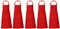 RAJRANG Rot Reiner Baumwolle Schürze - 5 Stk Fachmann Latzschürze mit 3 Taschen Kochschürze für Restaurant Männer und Frauen 69 x 89 cm