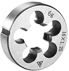 sourcing map Terraja, Terrajas de Roscar Métricas M16 X 1,25, Terraja Redonda 38mm Diámetro Exterior, Troquel para Roscar a la Derecha, Aleación de Acero