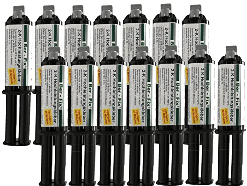 Ber-Fix 2K Kleber Kunststoff 14x25 g Hochleistungskleber 30 Min Kleber extra stark Metall Pvc GfK Holz Epoxid Harz frei auch als Kunststoff Spachtelmasse verwendbar