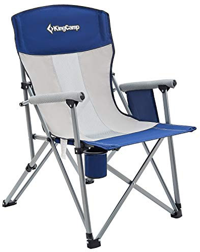 KingCamp Campingstuhl faltbar Ultragroß mit Hochlehner Bequem Gepolster Klappstuhl Camping Garten Balkon Strand, Camping Stuhl Sessel Gartenstuhl Anglerstuhl