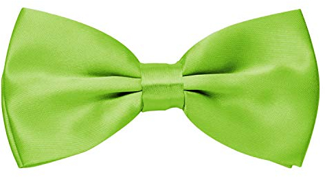 MASADA Herren Fliege Neongrün glänzend und stufenlos verstellbar, handgefertigt mit Hakenverschluss - 12 x 6 cm 100% Polyester