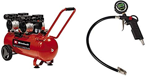 Einhell Kompressor TE-AC 50 Silent (Flüsterkompressor, 1500 W, max. 8 bar Betriebsdruck, 270 L/min Ansaugleistung, öl-/servicefreier Motor, 50 l-Tank, inkl. Reifenfüller digital)