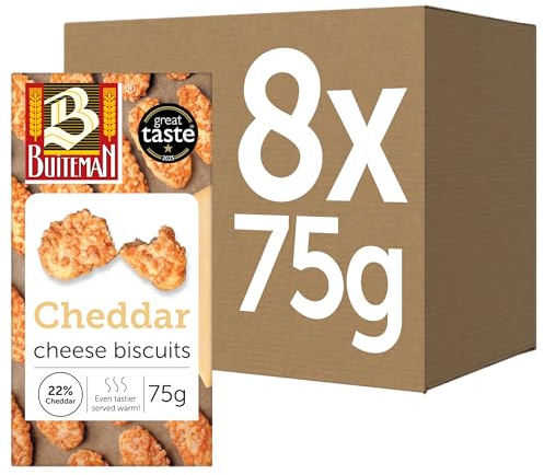 Buiteman Cheddar Cheese Biscuits Pack of 8 × 75g – Luxury Dutch Savoury Snacks – Gourmet Baked Crackers with Mature Cheddar – Perfect for Cheese Boards, Entertaining & Wine Pairing