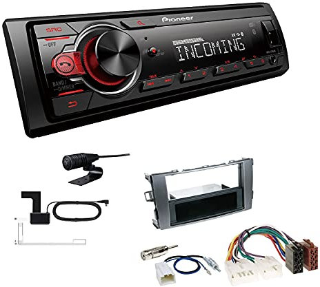 Pioneer MVH-330DAB 1 DIN Autoradio DAB+ Bluetooth USB AUX passend für Toyota Auris 2007-2012 anthrazit