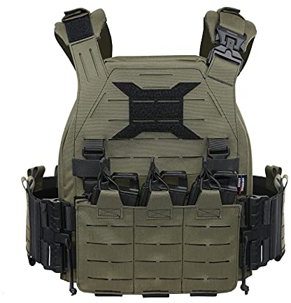 Dellia U.T.A Wildbee Tactical Airsoft Vest, Molle Adjustable Military Paintball Combat Vest Plate Carrier Quick Release Tactical Vest for Combat Paintball CS Game Outdoor, M, (15Z4GX0448I59W9T)