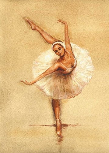 Bild auf gerollter Leinwand, Ballerina I Gold Caroline, vertikaler Kunstdruck, Beige / Weiß / Rosa / Ballerina / Tänzerin / Tänzerin / Kunstdruck