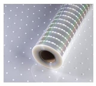 Floralcraft® 100m x 80cm Professional Cellophane Wrap - 1 Roll - White Dotted Florist Wrapping Paper for Bouquets, Hampers, Gift Baskets, DIY Packaging & Arts & Crafts - 35 Micron Thickness