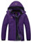 YSENTO Damen Winterjacke Wasserdicht Skijacke Outdoor Softshelljacke Warm Fleecejacke Funktionsjacke mit Abnehmbarer Kapuze(Lila,L)