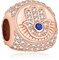 LaMenars Hamsa, Allsehendes Auge & Feder Dreiseitig Charm 925 Sterling Silber Perlen passend für Armbänder, Halloween Geburtstag Schmuck Geschenke Frauen Mädchen