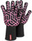 McBrikett feuerfeste BBQ Grillhandschuhe, hitzebeständige Ofenhandschuhe bis 500°C, Schwarz-Pink, Damen
