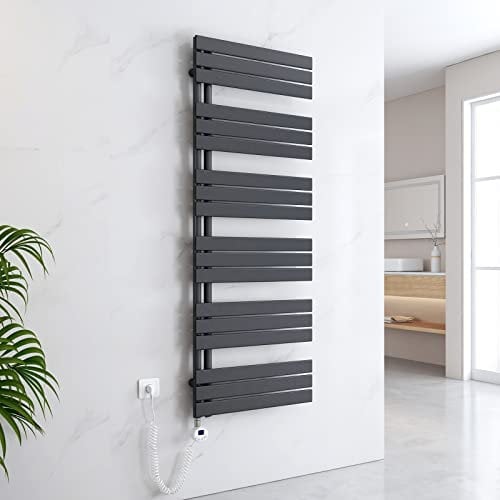 EMKE Seche Serviette Electrique 1599x600 mm, Porte-Serviettes Chauffant avec Thermostat, Chauffe Serviette Salle de Bain Anthracite 1000W,Sèche Serviette électrique