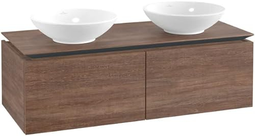 Villeroy & Boch Legato Waschtischunterschrank B583, 1200x380x500mm, 2 Waschtische, Farbe: Glossy Grey
