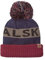 SealSkinz Foulden Pudelmütze, wasserabweisend, Bommel, marineblau-grau-rot, Größe L/XL