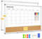 QUEENLINK Magnetischer Whiteboard-Monatskalender, doppelseitiger Whiteboard-Kalender für die Wand, 45 x 60 cm, trocken abwischbarer Aluminiumrahmen, Whiteboard, Korktafel, Kombo, Memoboard für Büro,