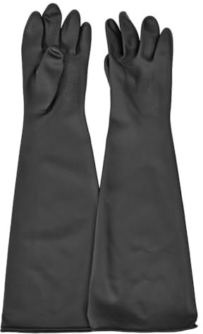 Niukuyu Blast Rubber Gloves for Sandblasting Sandblaster Sand Blast Cabinet Sandblasting Gloves Sandblaster Parts 60cm Black Durable Easy Install Easy to Use