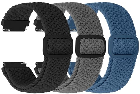 Tiptops Geflochtenes Uhrenarmband mit Schnellverschluss, verschiedene Bandanstoßbreiten: 18 mm, 19 mm, 20 mm, 22 mm, elastisches Uhrenarmband, verstellbar, dehnbar, Solo Loop, Sport, Nylon,