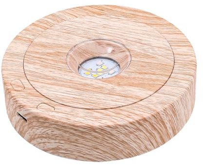 Tiardey Runder drehbarer LED-Lichtsockel, 8 Lichtmodi, Präsentationsständer, Desktop-Display-Basisständer für Kristalle, Glaskunst