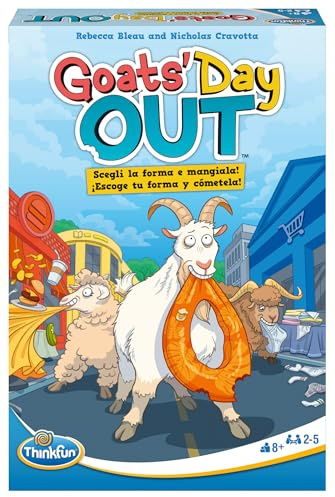 ThinkFun - Goats' Day out, Cabras Sueltas, Juego de Mesa, Juego de Estrategia y Lógica, Juego para Adultos y Niños +8 años, 2 a 5 Jugadores, versión español