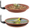 Bird bath for garden,Wall Mounted Bird Feeder for Garden Bird Feeder Stand Bird Baths Free Standing Installed on Trees Fence Outdoor Walls (Metal & plastic trays)