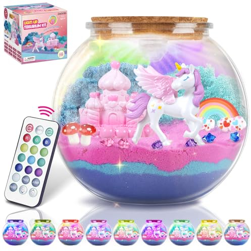 Einhorn-Geschenke für Mädchen,Terrarium Set für Kinder,Unicorn Spielzeug,Geburtstagsgeschenk für Mädchen Alter 4, 5, 6, 7, 8–12 Jahren –DIY-Einhorn-Spielzeug für Mädchen –Ostern Bastelset für Kinder