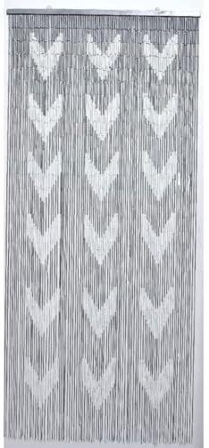 MadeInNature Rideau de Porte Perles Bambou, Rideau Anti-Mouche, Intérieur et Extérieur, Porte d’entrée, Porte intérieure, Porte fenêtre 90x200cm, Modèles aux Choix (N°11 Chevron)