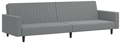 Gecheer 2-Sitzer-Sofa Polstersofa Loungesofa Sitzmöbel Couch Bettcouch Schlafsessel Schlafcouch Stoffsofa Doppelbett Wohnzimmersofa Designsofa Schlafsofa Bettsofa Samt Holz, Kunststoff Hellgrau