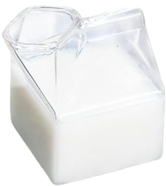 Nikou 250 ml Transparenter Unregelmäßiger Becher Milchkarton, Milchglaskarton, Transparente Hausform, Geeignet für Kaffee, Saft, Spülmaschinenfest, 7x7x10.5cm