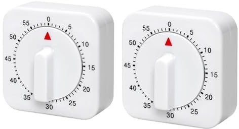 Kurzzeitmesser,Eieruhr Mechanisch, Mechanischer Küchentimer,60 Minuten Countdown Timer mit Lauter Alarm für Lernen, KüChe, Backen,Sport Büro, Praktischer Countdown Küchenwecker,2 Pack