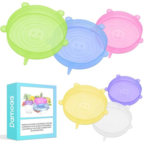 Coperchi in silicone estensibile Elastico e adattabile Ecologico e riutilizzabile Senza BPA Lavabili in lavastoviglie Ideale per barattoli e contenitori