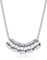 PiercingJak Namenskette Personalisierte Kette mit 5 Name Perlen Edelstahl Halskette für Herren Frauen Charms Schmuck Liebe Freundschaft Geschenke für Familie Partner Paar BFF, Silber