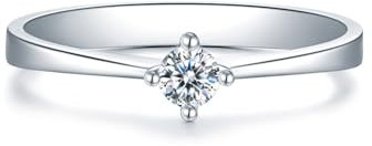 Tolldek Platin Ring, Klassisch Hochzeitsring mit Diamant 0.1ct, Bandringe 950 Platin Eheringe Echt Goldschmuck, Gr.67 (21.3)