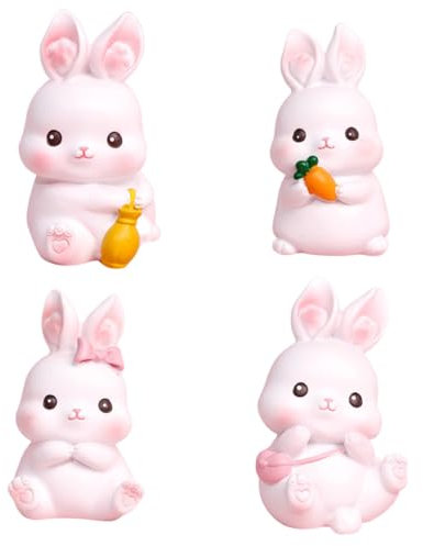 ibasenice Figurines De Lapin en Résine Lot De 4 Décoration De Bureau Festive sans Danger pour Les Garçons Et Les Filles