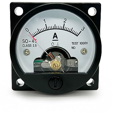 LEPEVNEY Analoges Messgerät, Voltmeter, Messgerät, SO-45, rund, Strommessung, Gleichstrom, 3 A