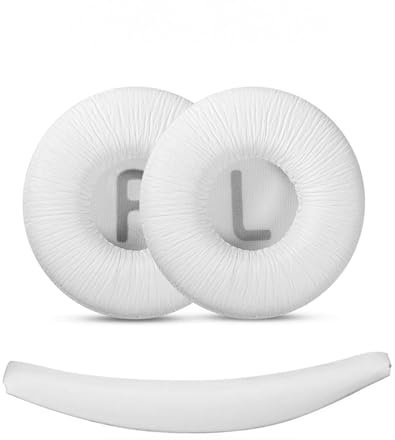 Almohadillas para la cabeza de 3 piezas compatibles con JBL T450/T500 BT, Tune600, 510BT, JR300,70 mm, almohadillas de espuma y almohadillas para diadema para Tune600 (blanco)