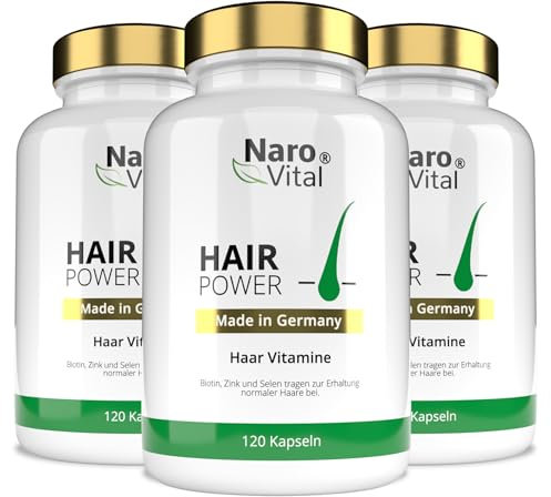 Haar Vitamine 3er Sparmenü - 120 Kapseln (6 Monate) I Hochdosiert mit Biotin, Zink, Selen, OPC, Hirse-Extrakt (reich an Silizium und Kieselerde) I Hochwertige Haarvitamine für Haar- & Bartwuchs