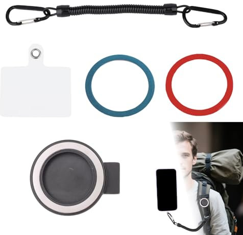 lasuroa Tracolla con Clip Magnetica per Cellulare, Forte Magnete Tracolla Porta Telefono con Cavo Retrattile Porta Telefono da Spallaccio Zaino per Escursionismo Viaggi Attività All'Aperto