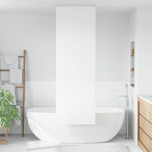mtlskopl Duschrollo Weiß 70x240 cm, wasserabweisendes PEVA Fensterrollo ohne Bohren mit Kettenverbinder, Modernes Design für Badezimmer und Küche