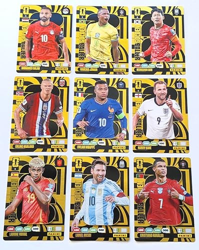 Adrenalyn XL World Cup 2026 - Set 9 Golden Baller Trading Cards komplett Mbappe Ronaldo Haaland Messi