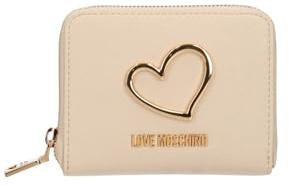 Love Moschino Damen Geldbörse mit Reißverschluss Polyurethan JC5507PP1OLQ0, elfenbein, Taglia Unica