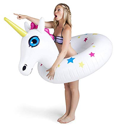 BigMouth Inc Giant Unicorn Pool Float, 4 Feet Tall, Fade Resistant Vinyl, Fun Water Toy