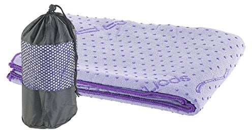 PEARL Sports Yogahandtuch mit Noppen: 2in1-Mikrofaser-Yoga-Handtuch & Auflage, saugfähig, rutschfest, lila (Sporttuch mit Noppen, Handtuch mit, Saunatuch)