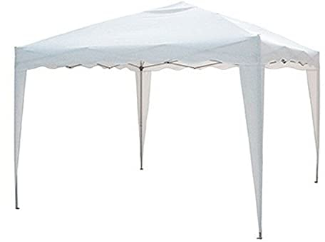 VERDELOOK Gazebo Pieghevole e richiudibile Automatico con Struttura in Ferro, 2x2 m, Bianco