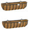 RUDDINGS WOOD Set of 2 x 61cm (24) Wall Troughs - Metal Rectangular Flower Boxes Wall Mounted Containers - Outdoor Window Garden Basket Planters - Includes Coco Liners