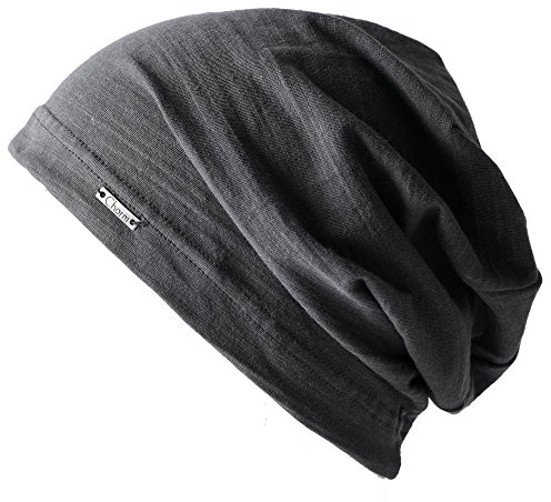 CHARM Cappello Estivo in 100% Cotone, Berretto Uomo E Donna A Taglia Unica, Cappellino Unisex per Pelle Sensibile, Cuffia Chirurgica Chemio E Alopecia Grigio Scuro